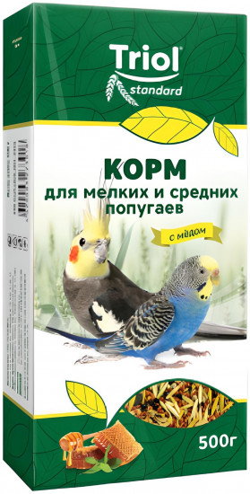 Корм для мелких и средних попугаев с мёдом