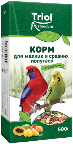 Корм для мелких и средних попугаев с фруктами