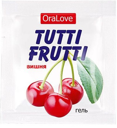 Саше гель-смазки с вишнёвым вкусом «Tutti-frutti»