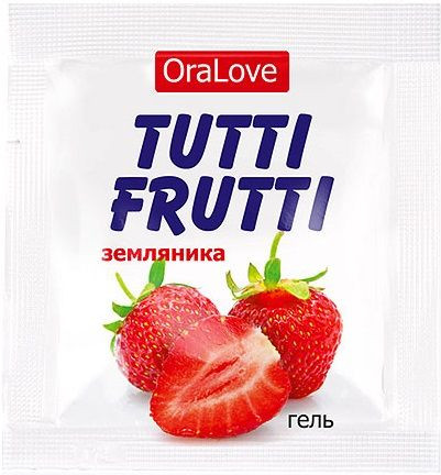 Саше гель-смазки с земляничным вкусом «Tutti-frutti»