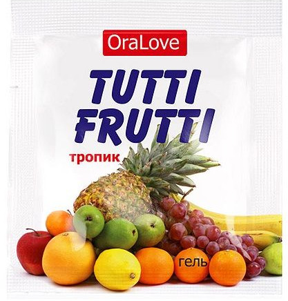 Саше гель-смазки со вкусом тропических фруктов «Tutti-frutti»