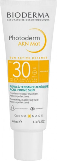 Солнцезащитная матирующая эмульсия для проблемной кожи лица SPF30 «AKN Mat»