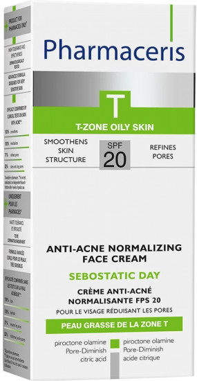 Нормализующий солнцезащитный крем для лица от акне SPF20 «Sebostatic Day»