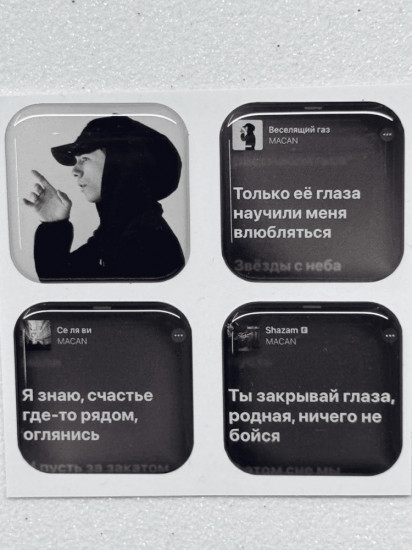 Набор наклеек для телефона
