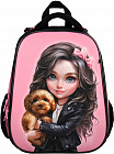 Ранец школьный «Брюнетка с собачкой»