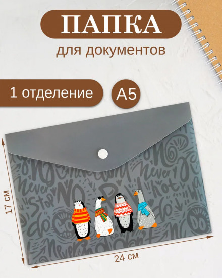 Папка для тетрадей «Пингвины и гуси»