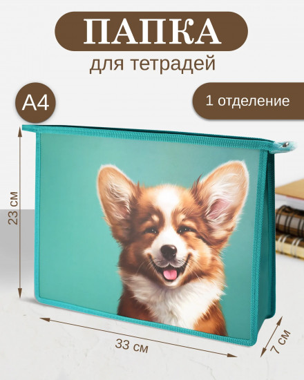 Папка для тетрадей «Веселый корги»