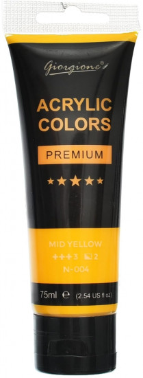 Акриловая краска, цвет 004 Mid yellow