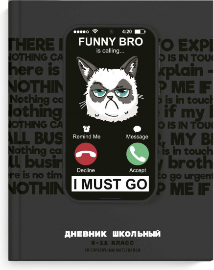 Дневник школьный «Хмурый кот»