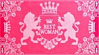 Полотенце махровое пестротканое  «Best woman» (ДМ-люкс, 50х100), в пакете с открыткой