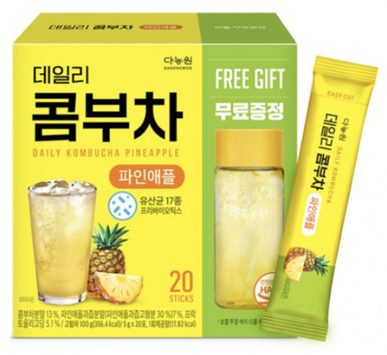 Чай-комбуча со вкусом ананаса в стиках «Daily Kombucha Pineapple»