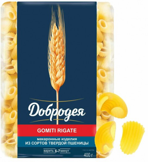 Макаронные изделия «Gomiti Rigatе. Лапотки»
