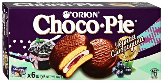 Пирожное «Choco-Pie Black Currant. Чёрная смородина»