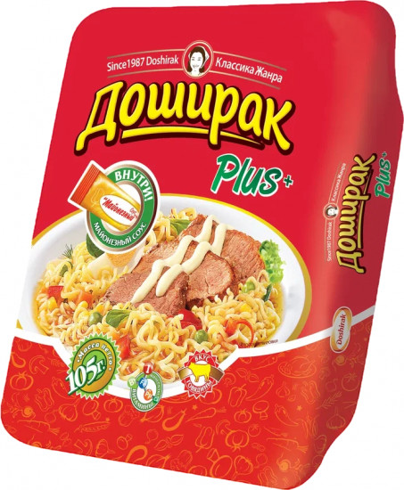 Лапша быстрого приготовления со вкусом телятины «Plus»