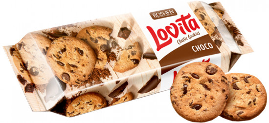 Сдобное печенье с кусочками глазури «Lovita Classic Cookies»