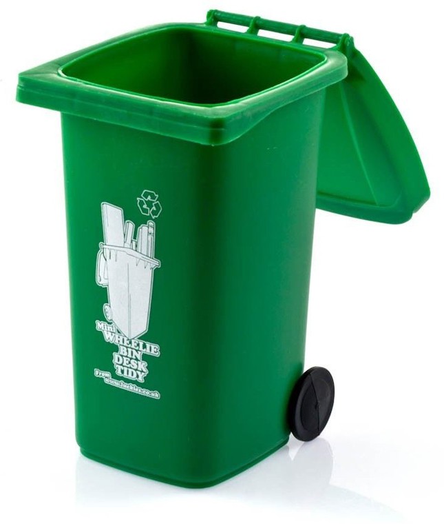 Органайзер для рабочего стола «Wheelie Bin», зеленый | Luckies