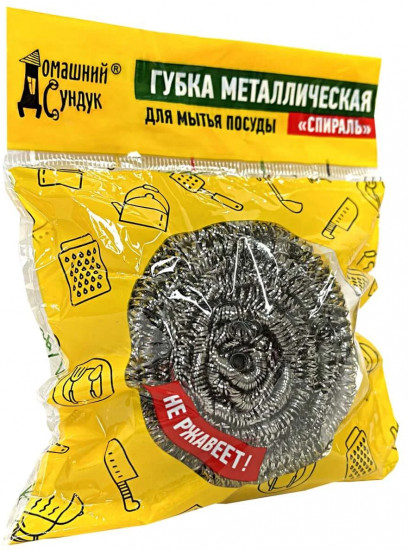 Губка металлическая для посуды «Спираль»