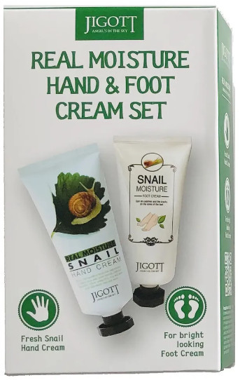 Набор кремов для рук и ног с экстрактом слизи улитки «Real Moisture Hand & Foot Cream Set»