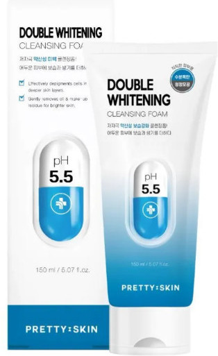 Отбеливающая пенка для глубокого очищения кожи с нейтральным pH «Double Whitening Cleansing Foam»