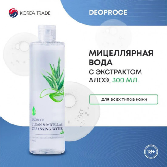 Очищающая мицеллярная вода с экстрактом алоэ вера «Clean & Micellar Cleansing Water Aloe»