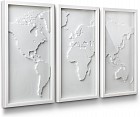 Декоративное панно для стен «Mapster» (3 элемента), белое