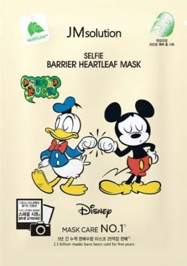 Маска для лица Disney collection selfie barrier heartleaf mask