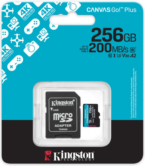 Карта памяти microSDXC Kingston A2 U3 V30 «Canvas Go! Plus»