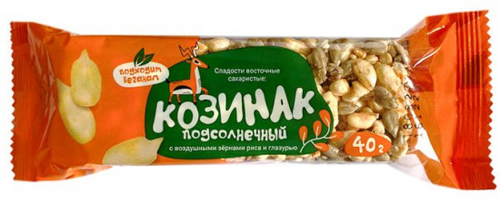 Козинак подсолнечный с воздушными зёрнами риса и глазурью