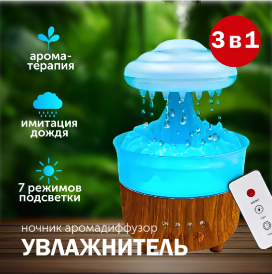 Увлажнитель воздуха 3 в 1 с функцией ароматизации и ночной подсветкой