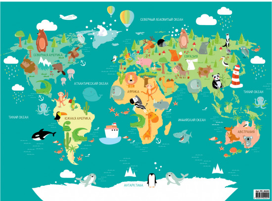 Настольное покрытие детское «World map»