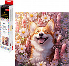 Мозаика алмазная «Корги с ромашками»