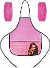 Фартук с нарукавниками для уроков труда и рисования «Брюнетка с собачкой»