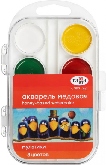 Краски акварельные «Мультики»