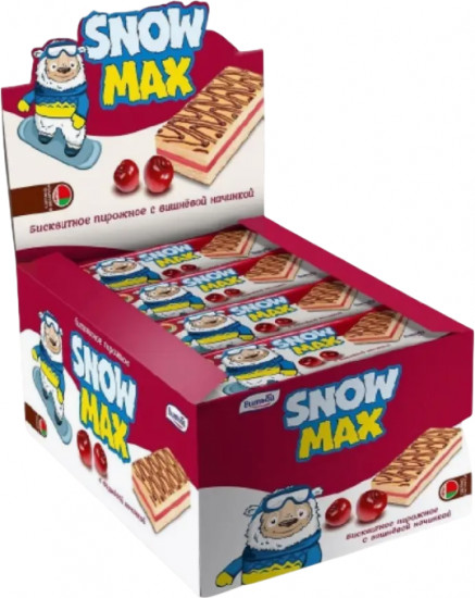 Набор бисквитных пирожных с вишневой начинкой «Snow Max»