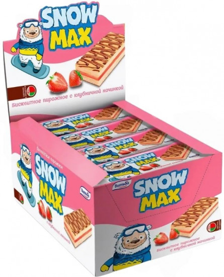 Набор бисквитных пирожных с клубничной начинкой «Snow Max»