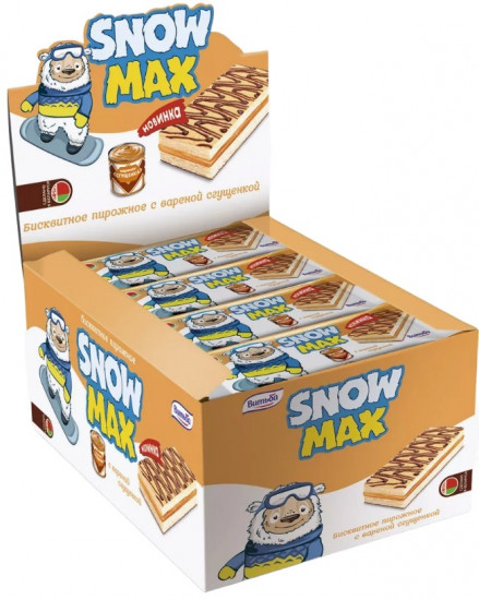 Набор бисквитных пирожных с вареной сгущенкой «Snow Max»