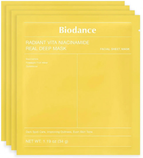 Набор гидрогелевых масок для лица с ниацинамидом для сияния кожи «Radiant Vita Niacinamide Real Deep Mask»