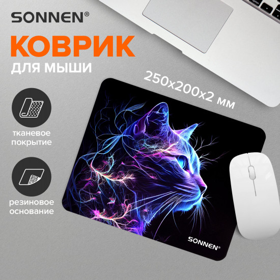 Коврик для мыши «Neon Cat»