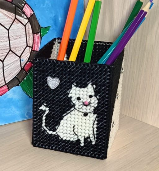 Карандашница «Котенок с детского рисунка»