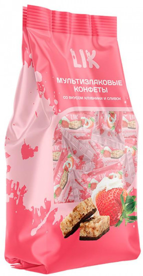 Конфеты мультизлаковые со вкусом клубники и сливок