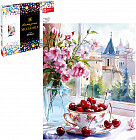 Мозаика алмазная с подрамником «Натюрморт с вишнями»