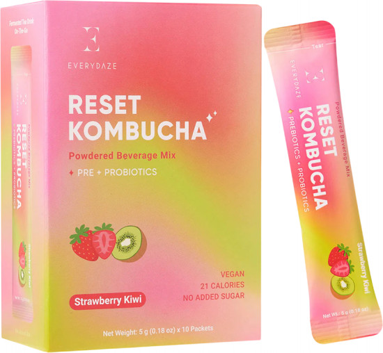 Смесь порошковая для напитков со вкусом клубники и киви «Reset Kombucha»