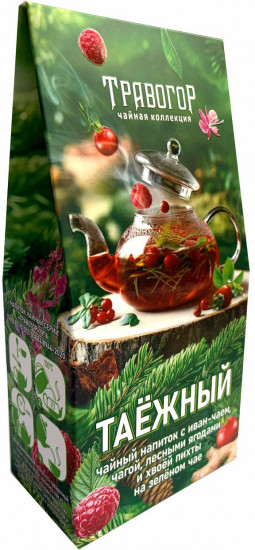 Чайный напиток с иван-чаем, чагой, лесными ягодами и хвоей пихты на зеленом чае «Таежный»
