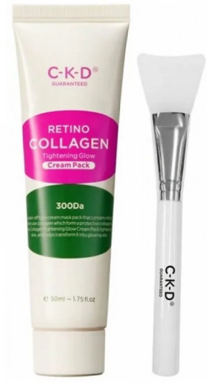 Коллагеновая маска-плёнка для подтяжки лица с лопаткой для нанесения «Retino Collagen Tightening Glow Cream Pack»