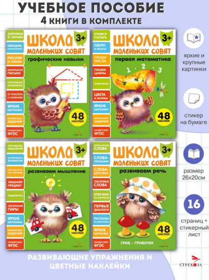 Школа маленьких совят. Комплект из 4 книг