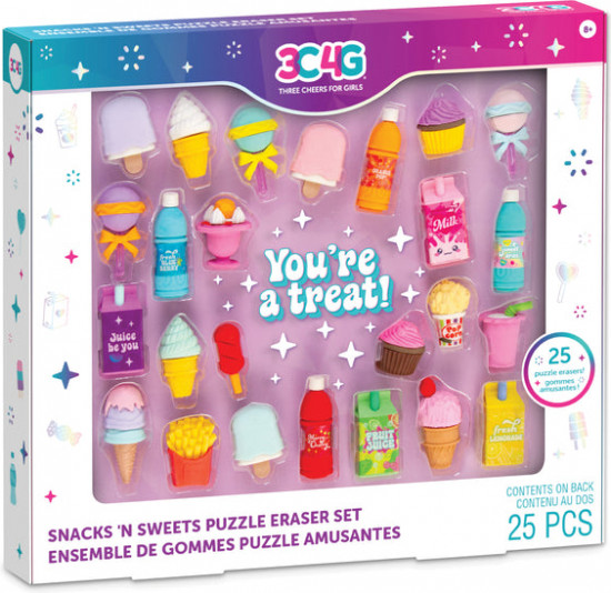 Набор 3D-ластиков-пазлов «Snacks 'n Sweets Puzzle Eraser Set»