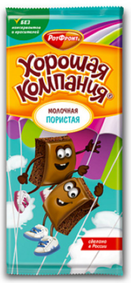 Шоколад молочный пористый