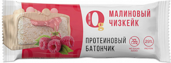 Батончик протеиновый со вкусом малинового чизкейка