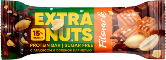 Батончик глазированный со вкусом арахиса и карамели «Extra Nuts»