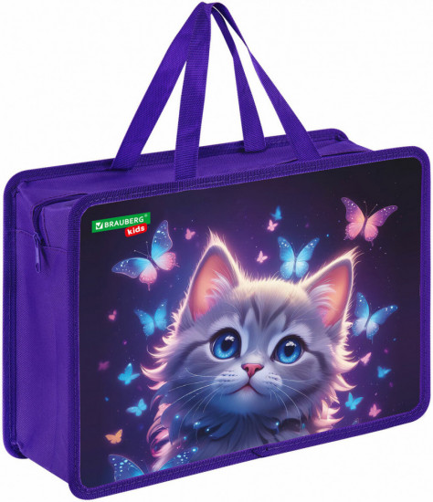 Папка на молнии с ручками «Curious cat»